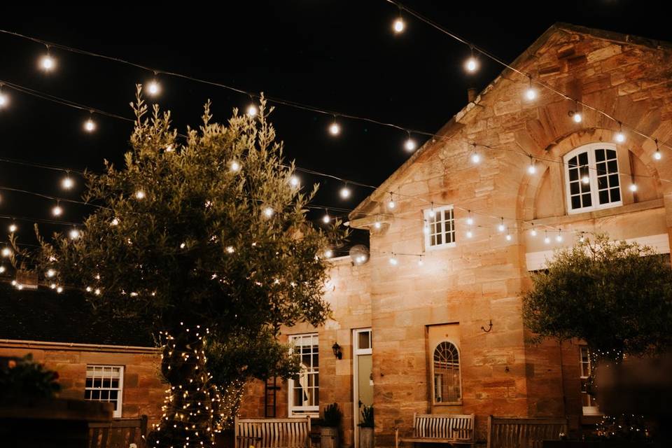 Courtyard at night