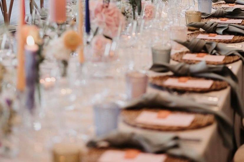 Colourful tablescape