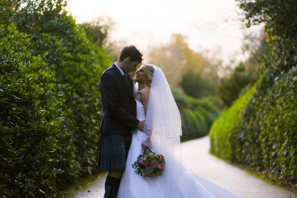 Bride and groom shot