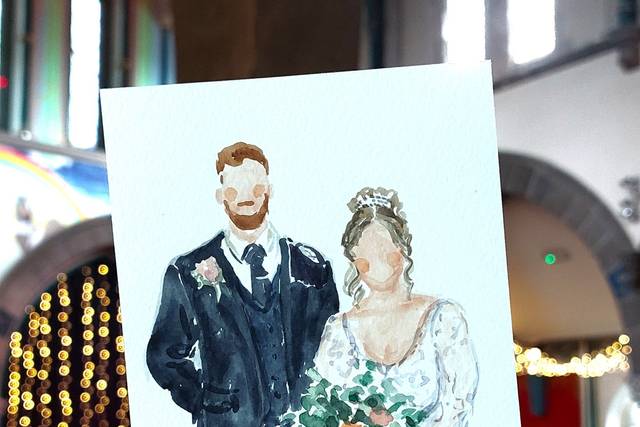 Bride and groom at Oran Mor