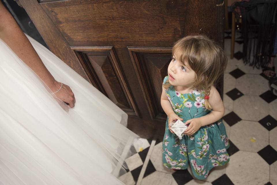 A young bridesmaid