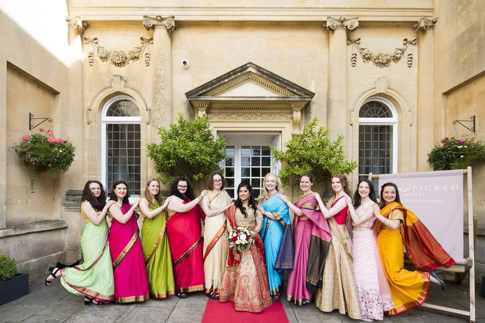 Bride and bridesmaids