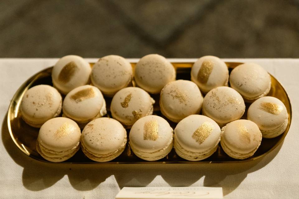 Gold macarons