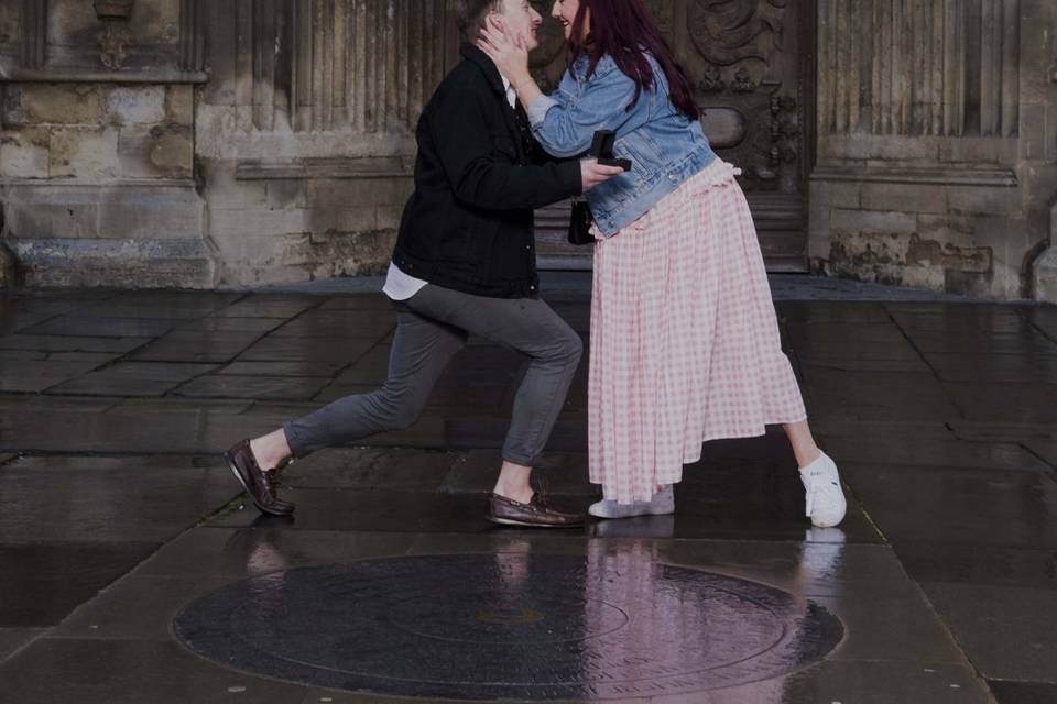 Surprise proposal in Bath.