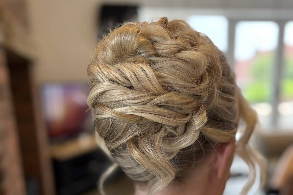French Twist, into high updo