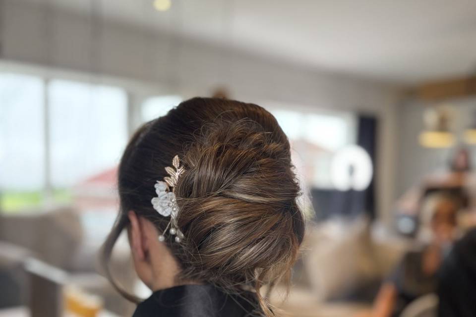Bridesmaid low bun