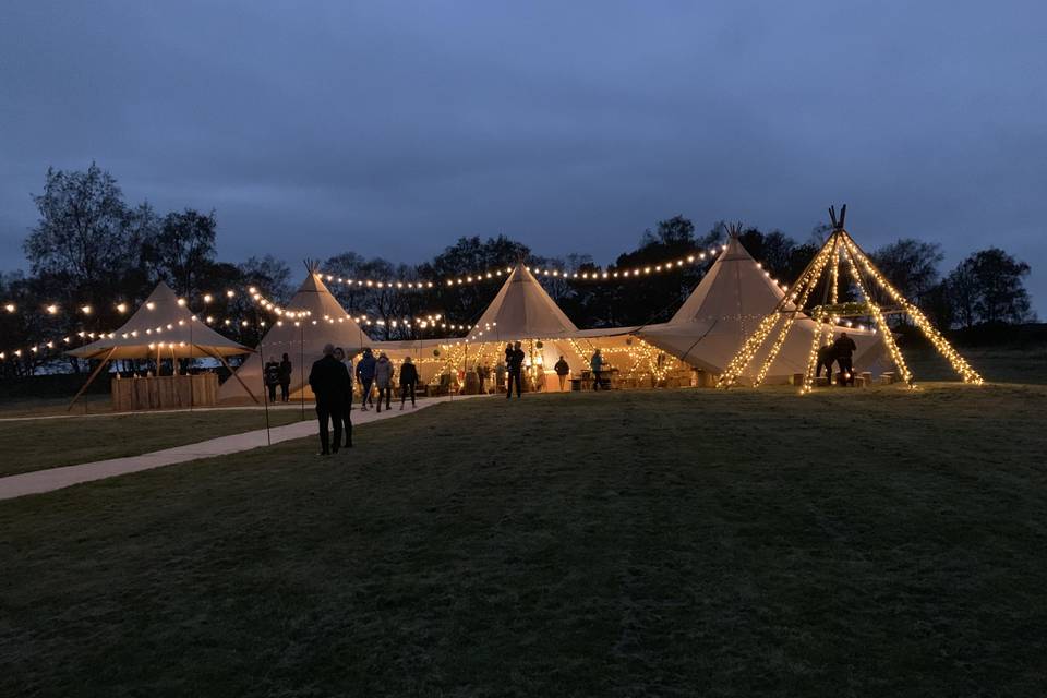 Tipis at dusk