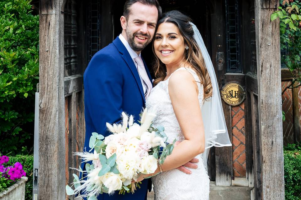 Wedding couple at the front