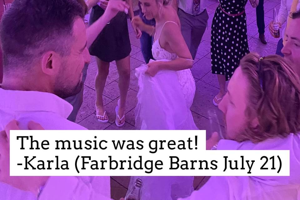Farbridge Barn Wedding DJ