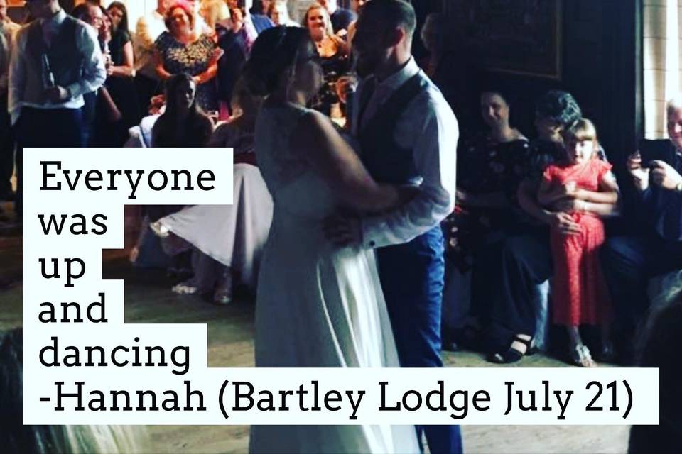 Bartley Lodge Wedding DJ