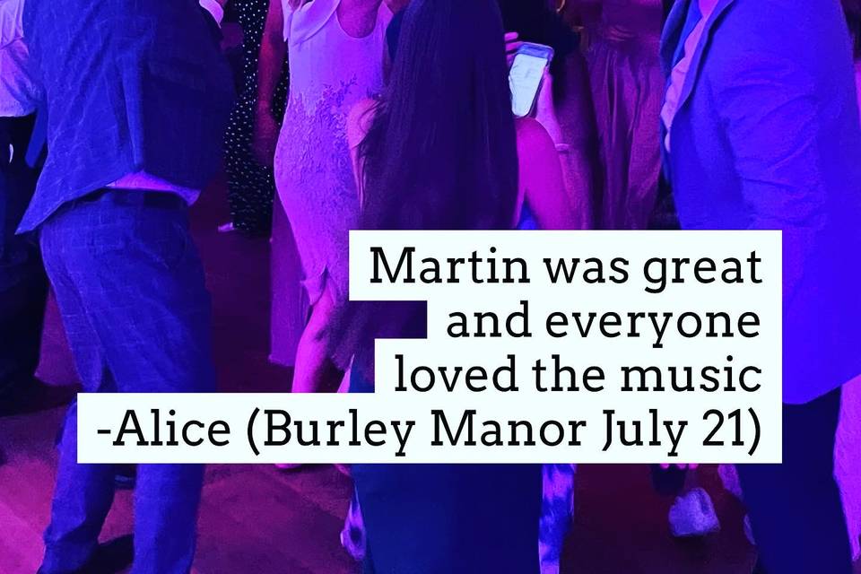 Burley Manor Barn Wedding DJ