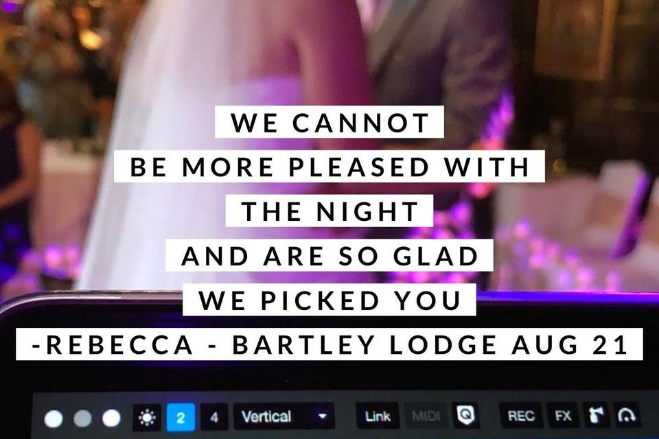Bartley Lodge Wedding DJ