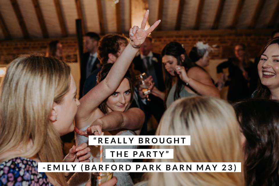 Barford Park Barn Wedding DJ