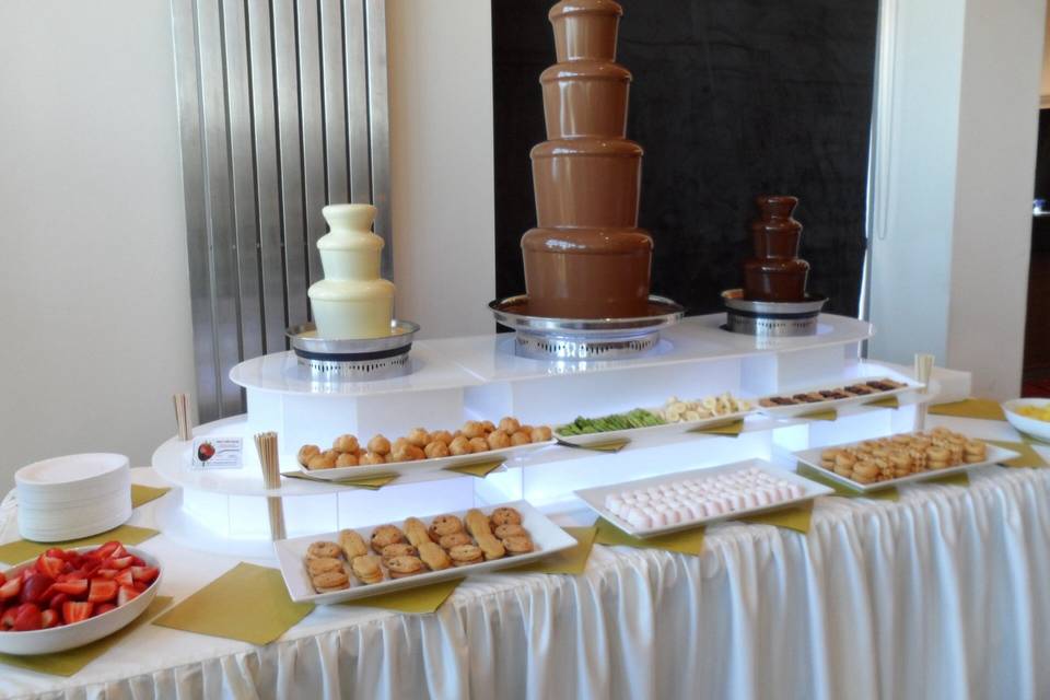 Triple chocolate fountains