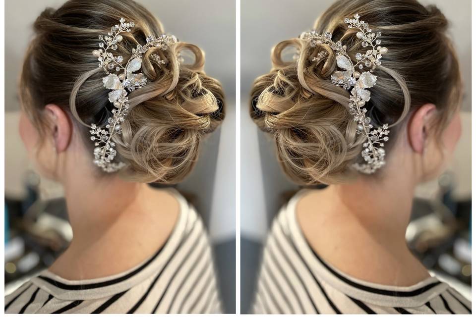 Elegant updo with accessory