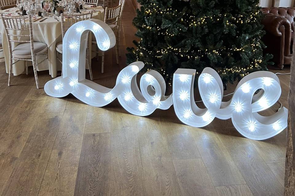 Love sign at christmas