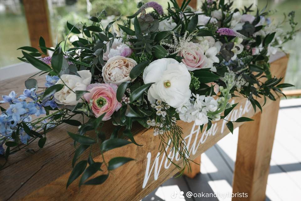 Ceremony table flowers