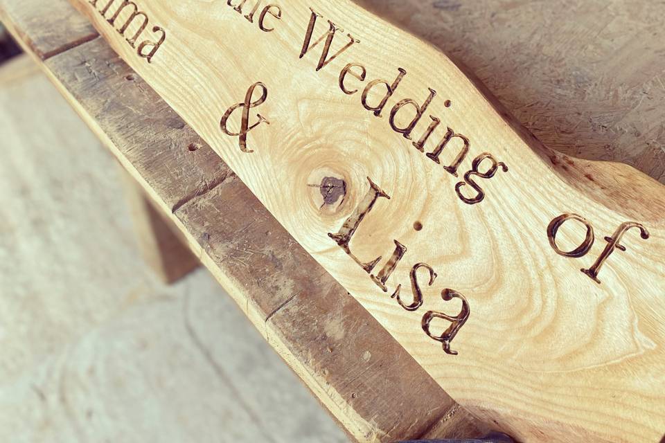 Rustic wedding signs