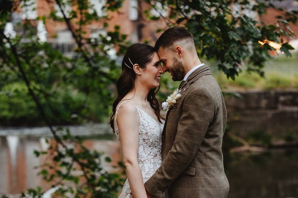 Couple at the river mill derby