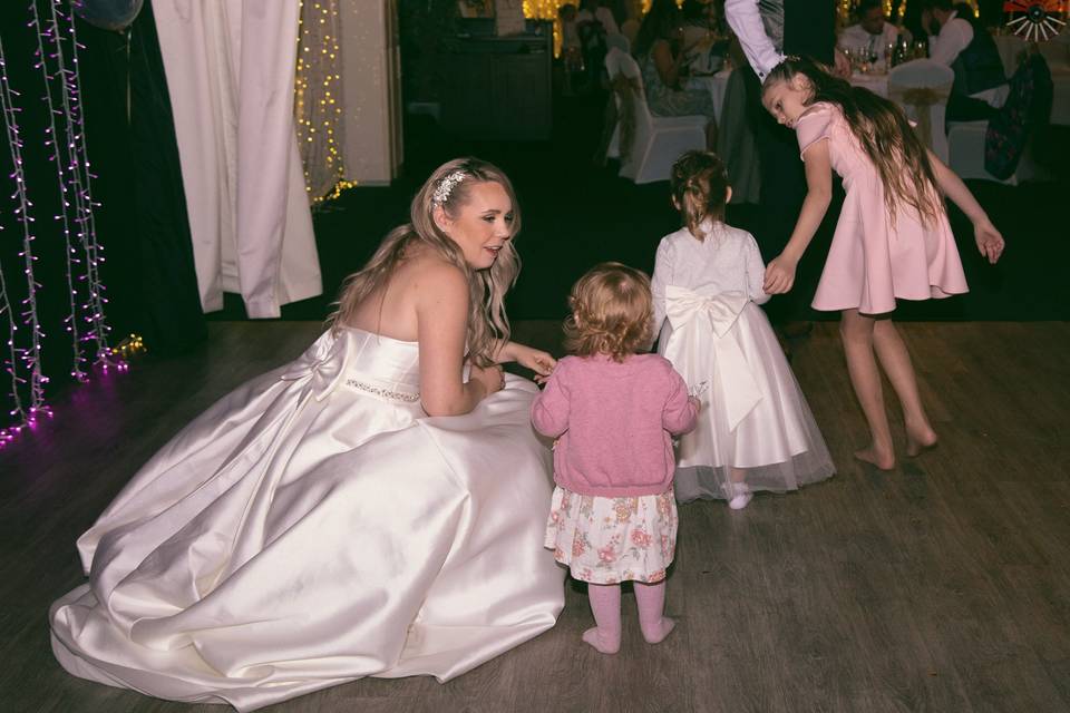 Bride and kids