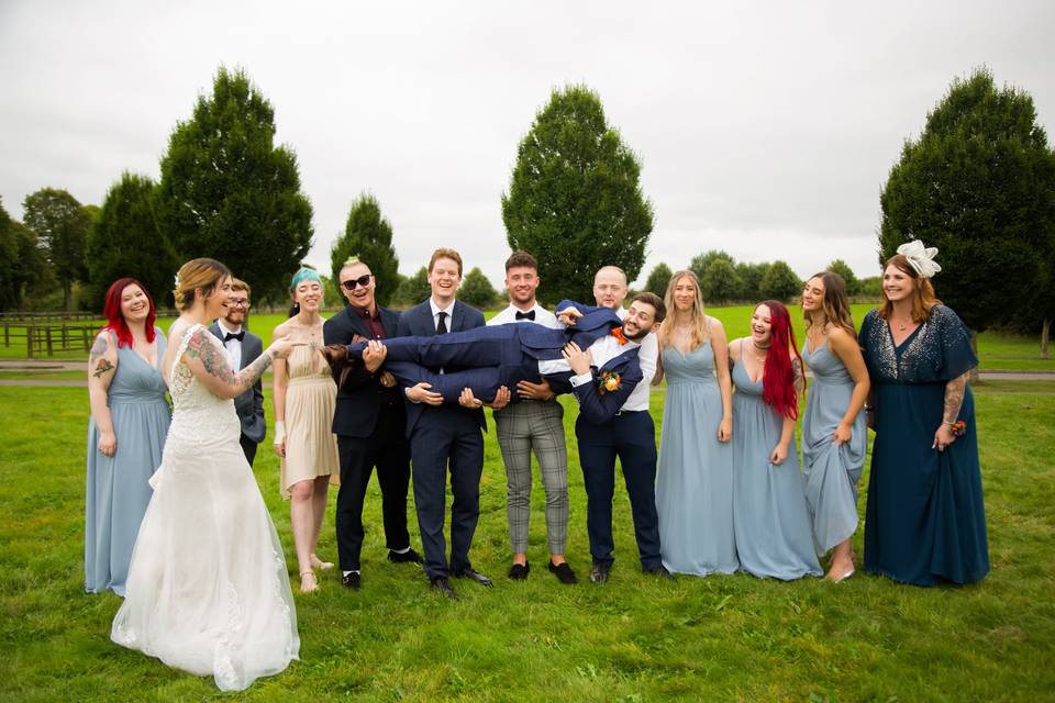 Lifting the groom