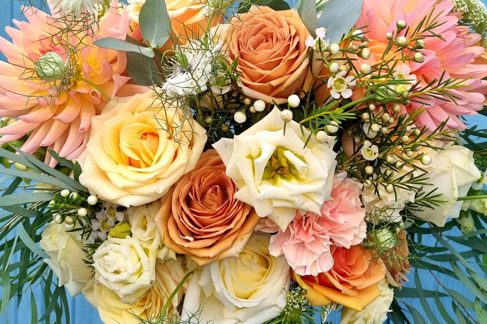 Yellows and pale orange