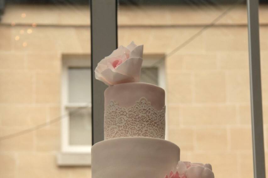 Delicate pink cake