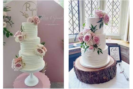 Textured buttercream cake