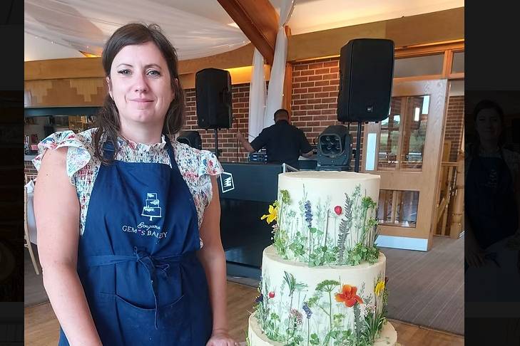 Gem with Edible Flower Cake