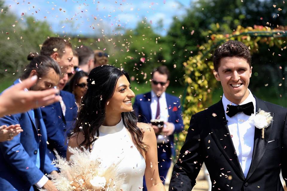 Candid confetti shot