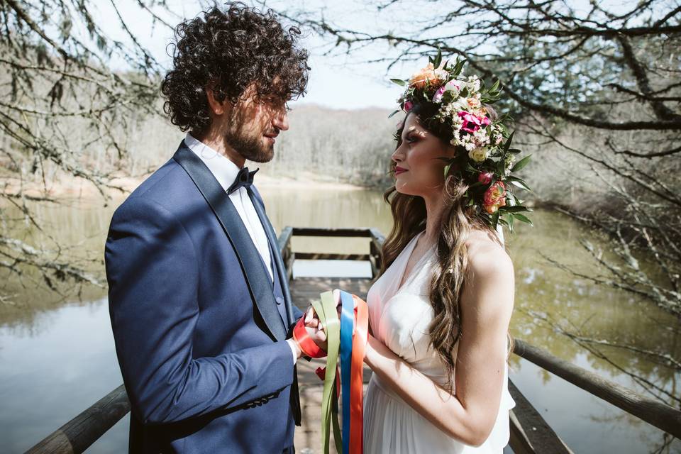 Intimate wedding in the forest