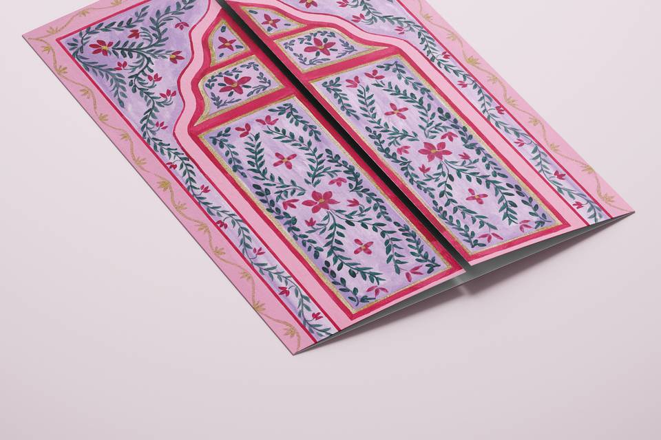Front of gatefold invitation