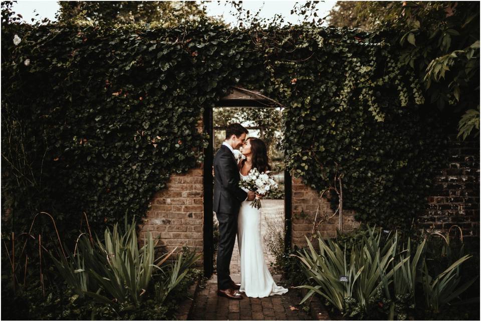 Newlyweds in the garden