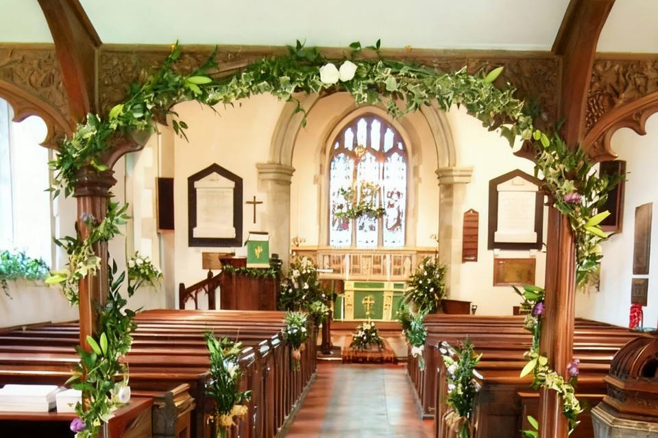 Church entrance and decoration