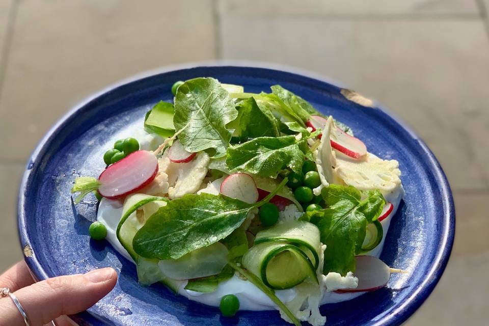 Peas, radish and ricotta