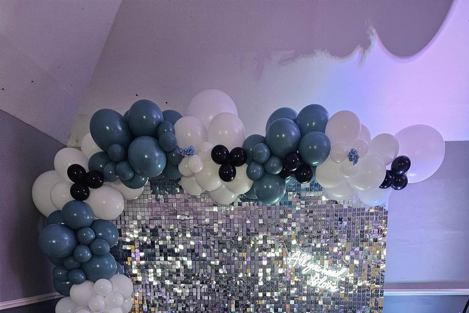 Sequin Backdrop with balloons