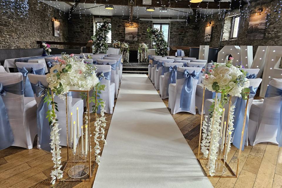 Dusky blue satin