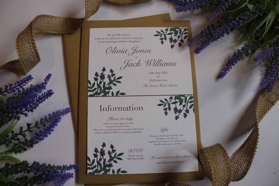 Wedding invitation suite