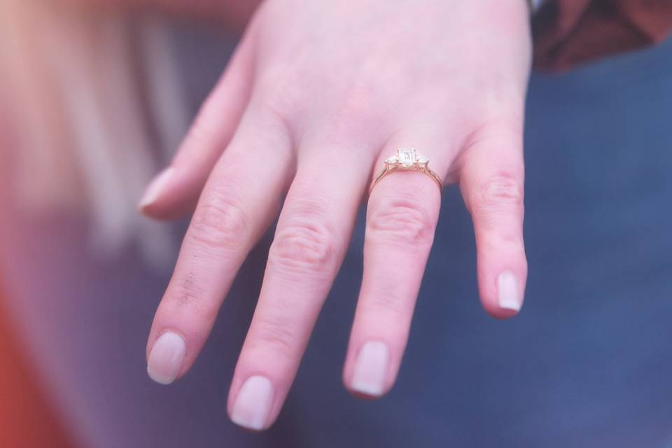 Closeup on Engagement Ring