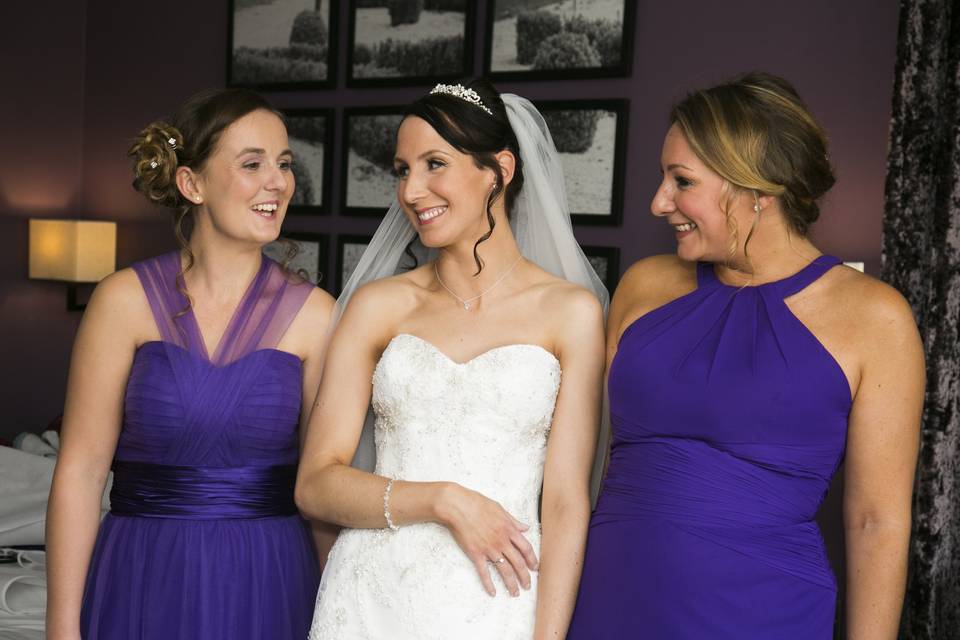 Bride and bridesmaids