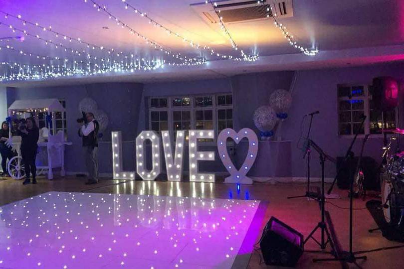 LOVE heart & LED dance floor