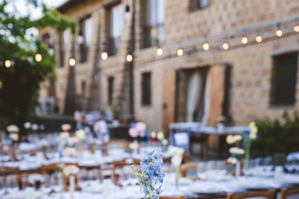 Dinner set up Massello garden