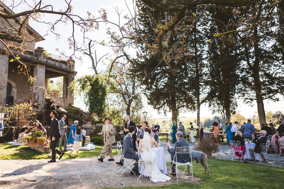 Drinks reception Borgo garden