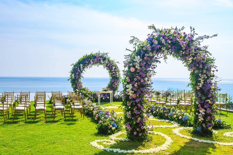 Ceremony pastel purple wedding