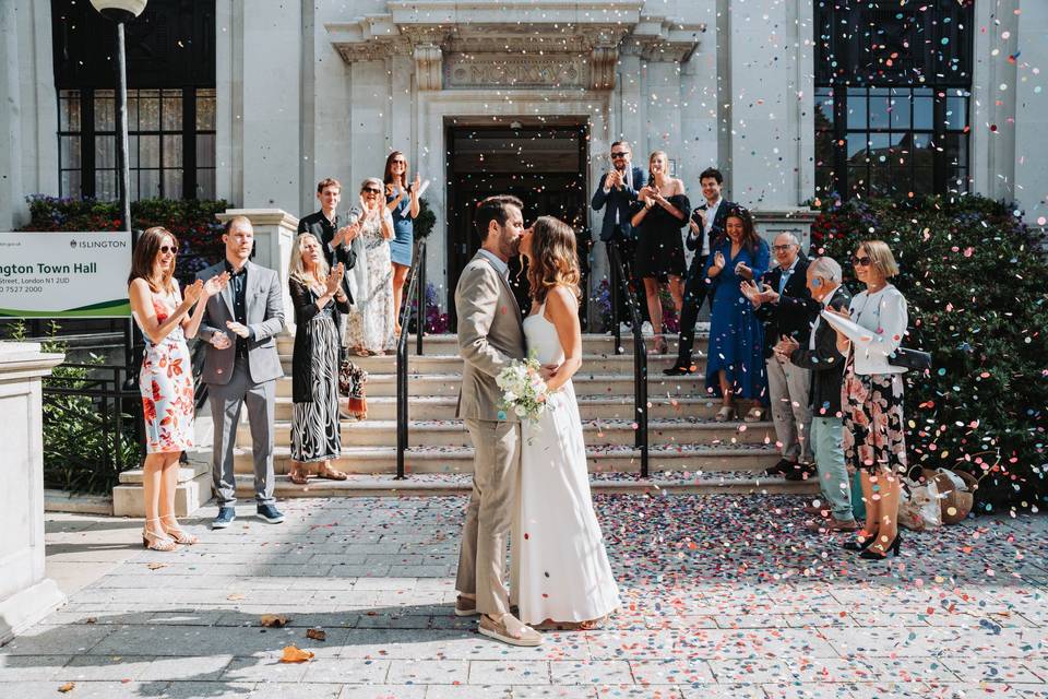 Bride and Groom Confetti Shot