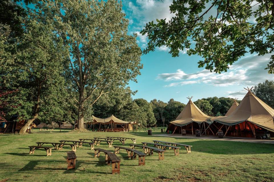 Ceremony facing the lake