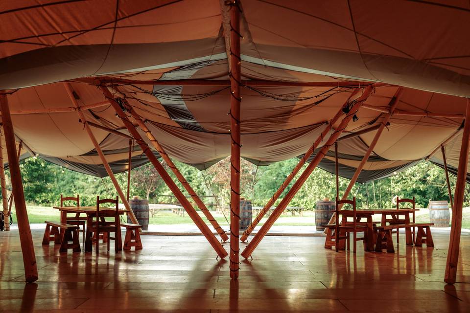 Inside the tipis