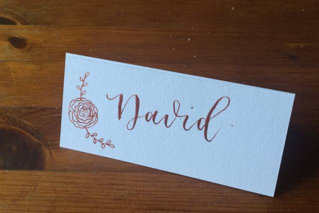 Metallic Rose Gold on White