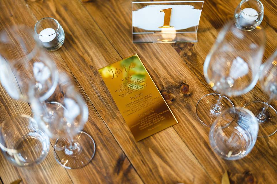 Engraved wedding signage