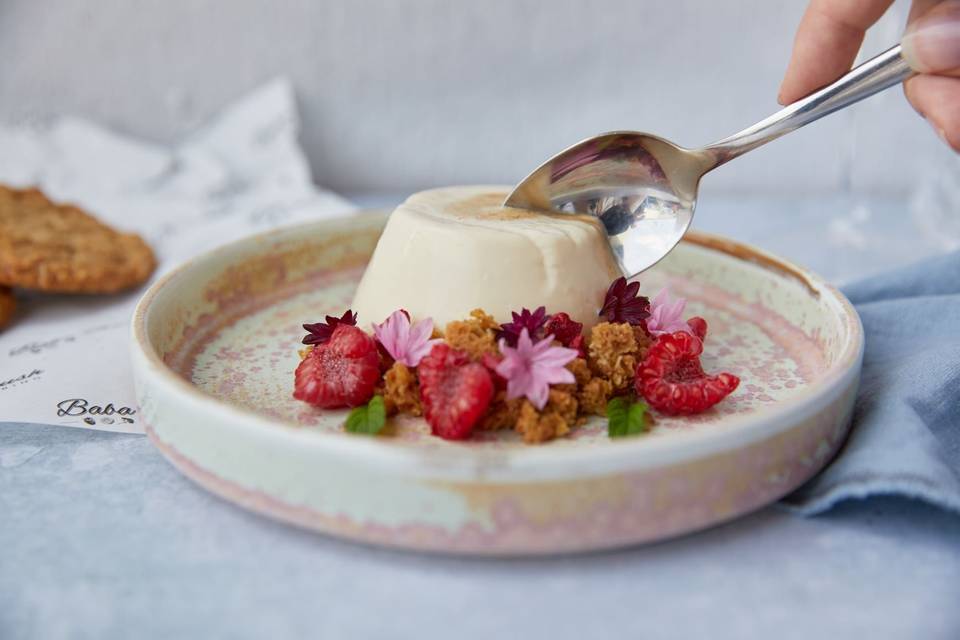 Malted Milk Panna Cotta